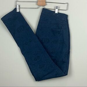 Cabi Jeans || Curvy Skinny Jeans with Black Floral Print; Size 6; Style 3196